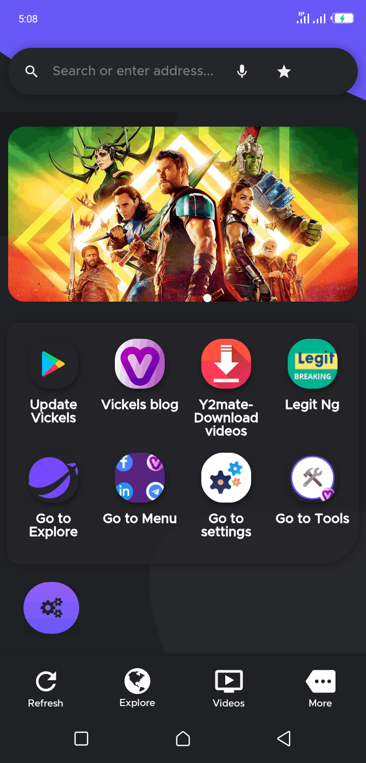 Vickels lightweight Android browser